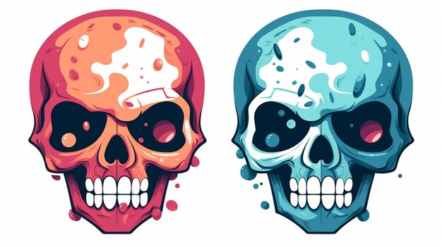 Kleurrijke schedel vectoren royalty-vrij ontwerp illustratie afbeelding AI gegenereerde kunst