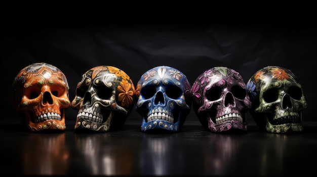 Kleurrijke schedels voor Cinco de Mayo en Day of the Dead