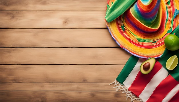 kleurrijke sjaal op een houten achtergrond met een kleurige sjaal