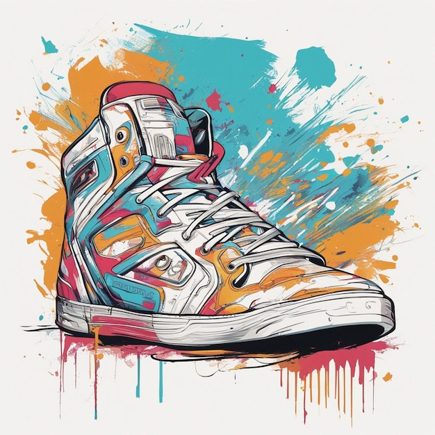 Kleurrijke sneakers t-shirt ontwerp