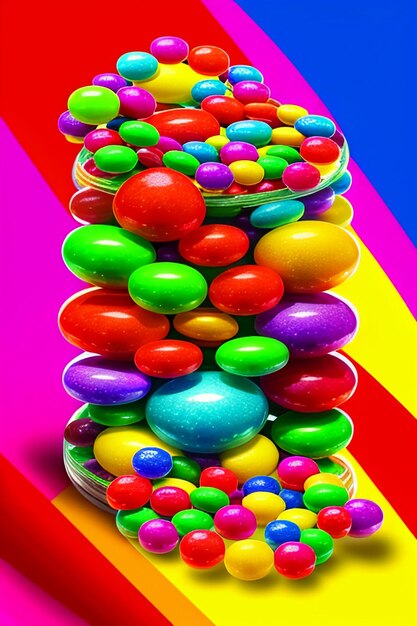 Kleurrijke snoep jelly bonen regenboog snoep snacks heerlijke snacks wallpaper achtergrond