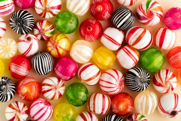 Kleurrijke snoepjes bovenaanzicht