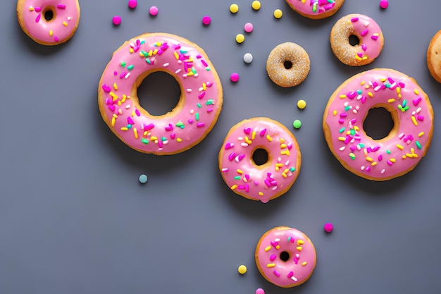 Kleurrijke snoepjes donuts samenstelling