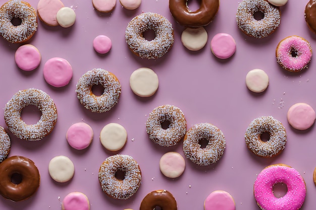 Kleurrijke snoepjes donuts samenstelling