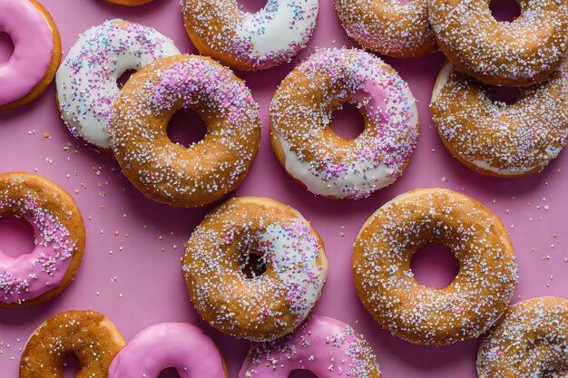 Kleurrijke snoepjes donuts samenstelling