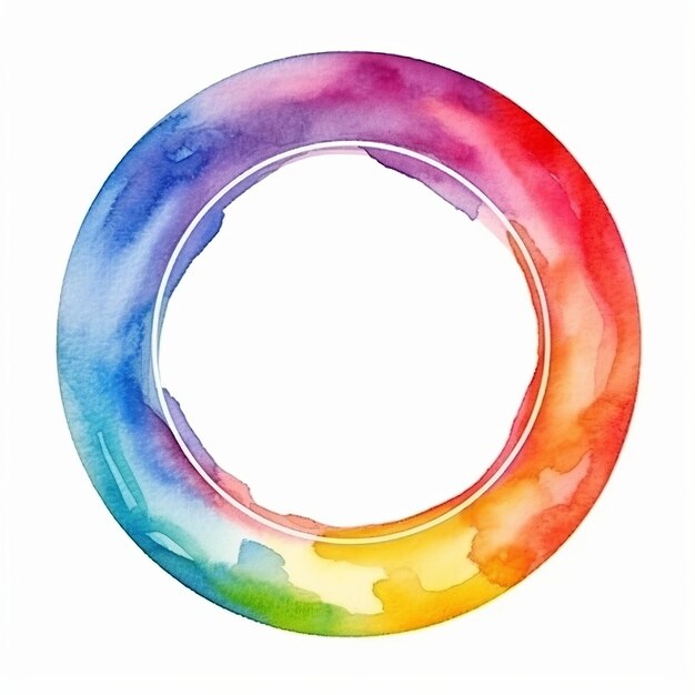 Kleurrijke spatten ronde banner met regenboogkleuren Generatieve ai