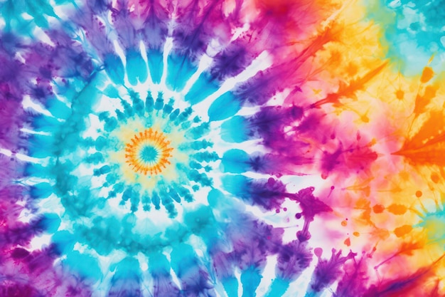 Foto kleurrijke spiral tiedye stof vibrant psychedelic en retro