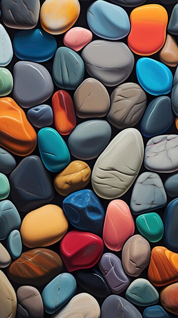 kleurrijke stenen van bovenaf Generative Ai