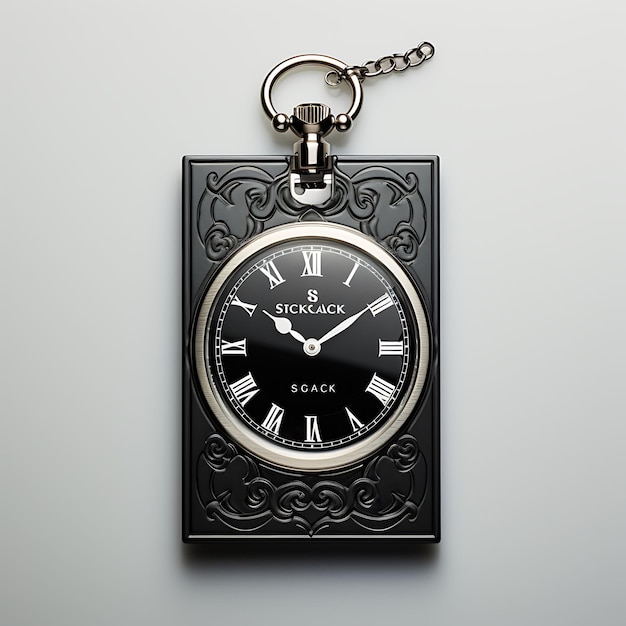 Kleurrijke tijdloze prijskaartje Pocket Watch Shaped Silver and Black Colo Creative Hang tag collectie