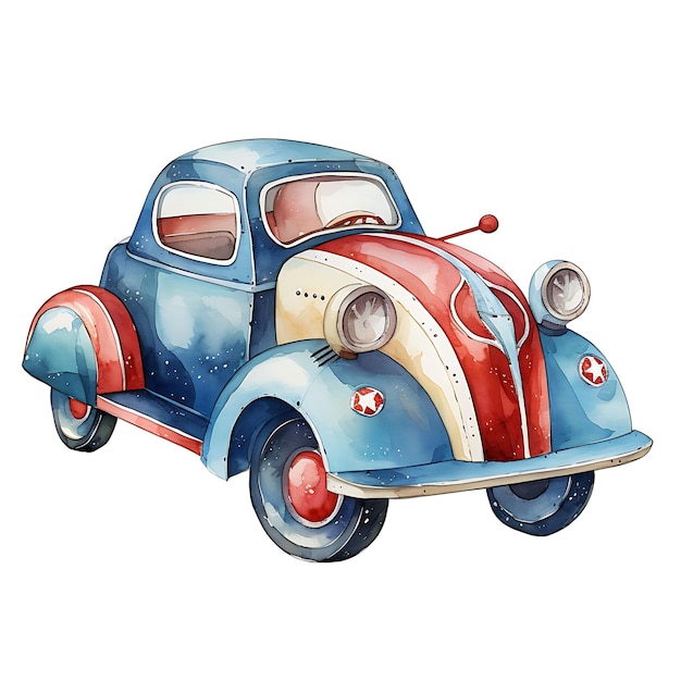 Foto kleurrijke toy wind up car tin rood en blauw vintage design wind up mechcreative concept ideeën ontwerp