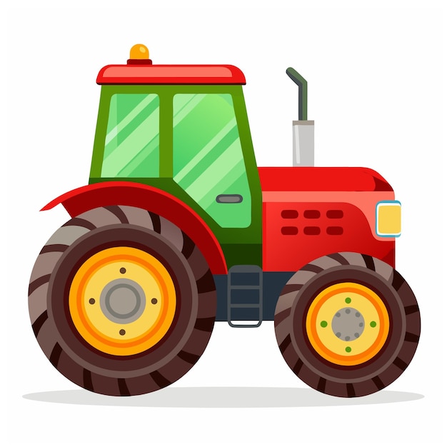 kleurrijke tractor met grote wielen illustratie