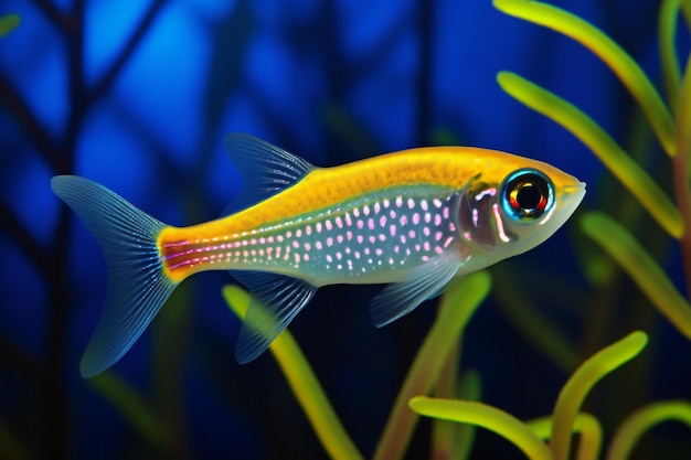 Kleurrijke tropische vissen in een aquarium Mooie onderwaterwereld met koralen en tropische vissen