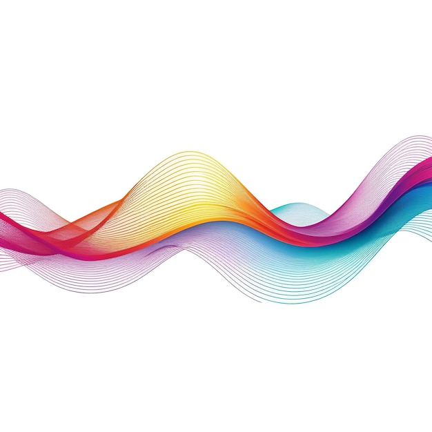 Foto kleurrijke vectorkunst abstract flowing wave lines