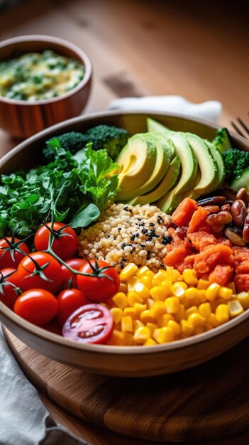 Foto kleurrijke veganistische boeddha bowl