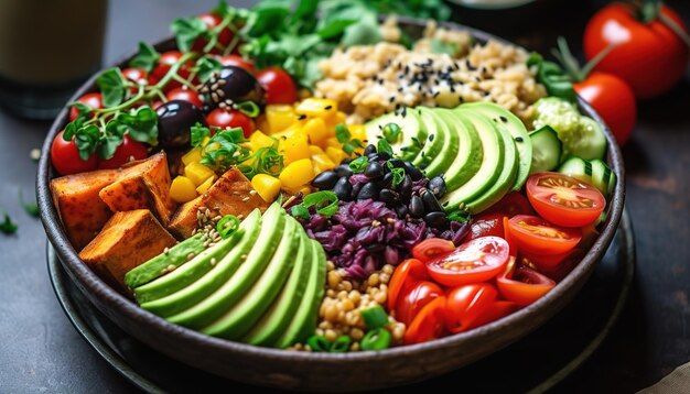 Kleurrijke veganistische Boeddha Bowl