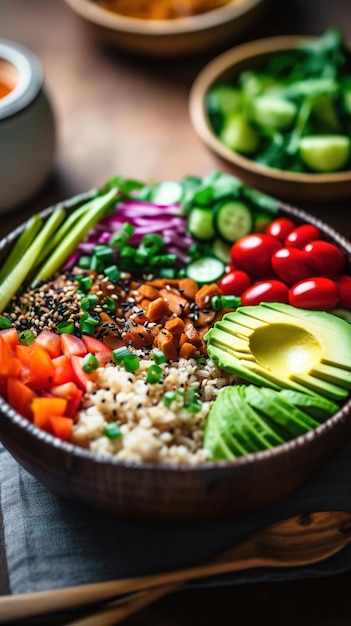 Kleurrijke veganistische Boeddha Bowl