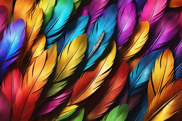 Foto kleurrijke veren achtergrondfoto posterkwaliteit schilderkwaliteit