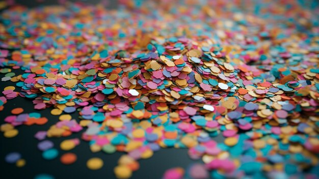 Kleurrijke verjaardag en carnaval party confetti achtergrond Generatieve AI