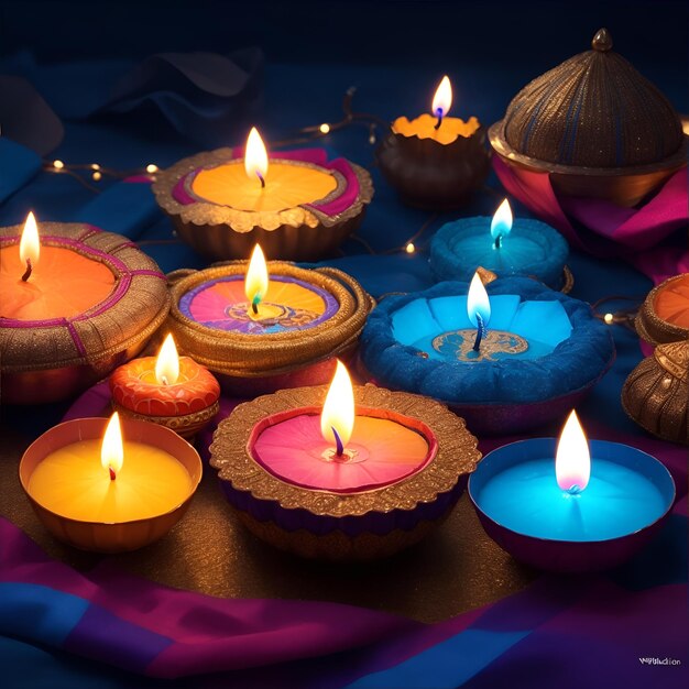 Kleurrijke verlichting Diwali-festivalfotografie door de beste fotograaf ter wereld 8k realistische fotografie