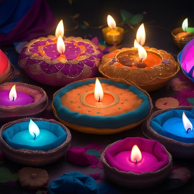 Kleurrijke verlichting Diwali-festivalfotografie door de beste fotograaf ter wereld 8k realistische fotografie
