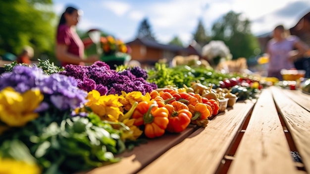 Foto kleurrijke verse groenten en fruit