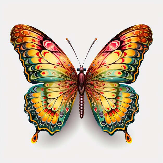 Kleurrijke vlinder clipart vlinder op doorzichtige op witte achtergrond