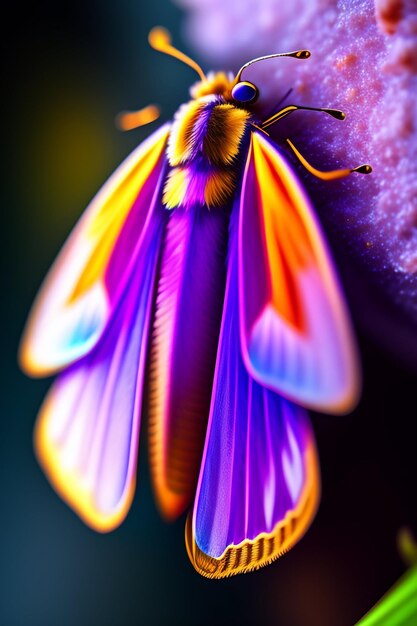 Foto kleurrijke vlinder vlinderkleur en regenboogachtergrond