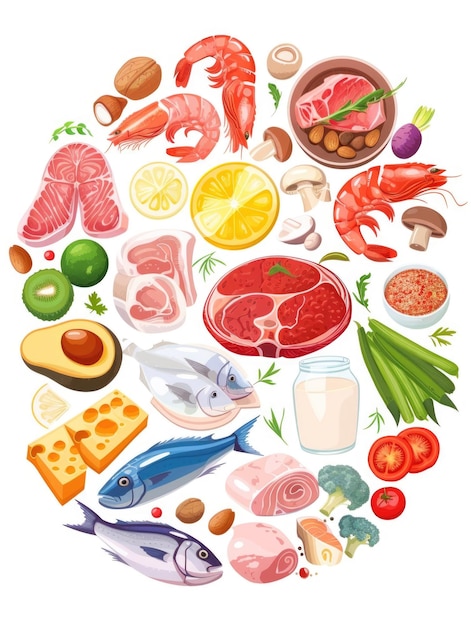 Kleurrijke voedingsillustratie