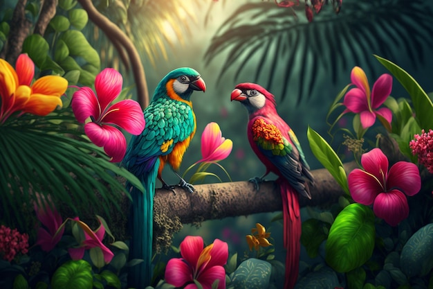Kleurrijke vogel in het bosxA