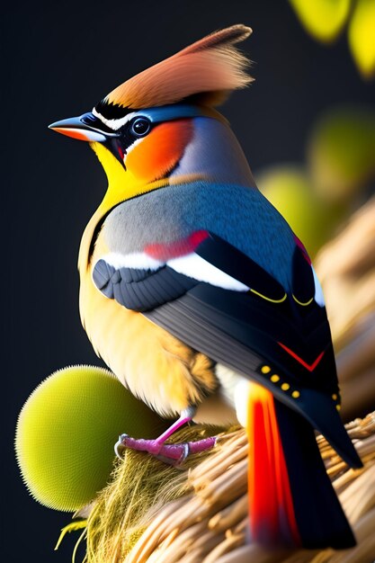 Foto kleurrijke vogel vogel die in de lucht vliegt, genereerde ai