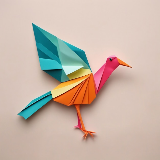 Kleurrijke vogelorigami