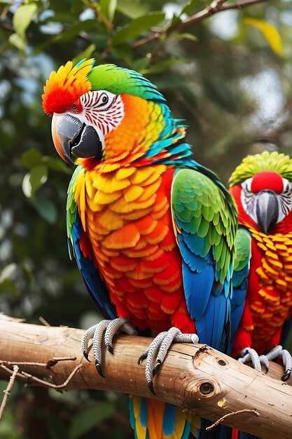 kleurrijke Vogels in het museum blanco bali in twee mooie