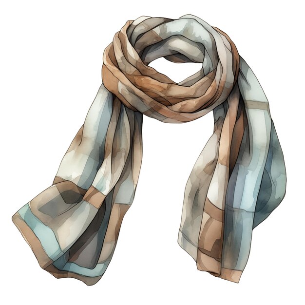 Kleurrijke winter sjaal winter accessoires waterverf illustratie _ai_generated