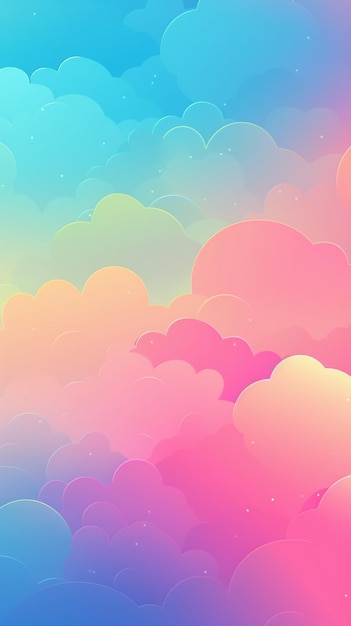 Kleurrijke wolken in de lucht behang