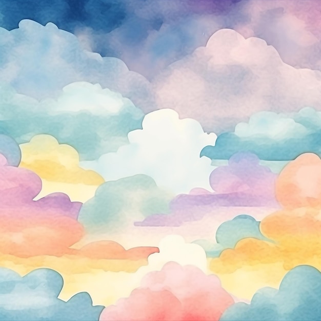 Kleurrijke wolken in de lucht met een blauwe achtergrond