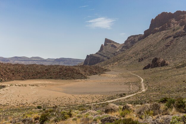 Klim naar Guajara berg Teide National Park.