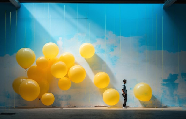 Klimaat ballon lucht witte vlieg concept blauwe ruimte lucht natuur wolken zomer