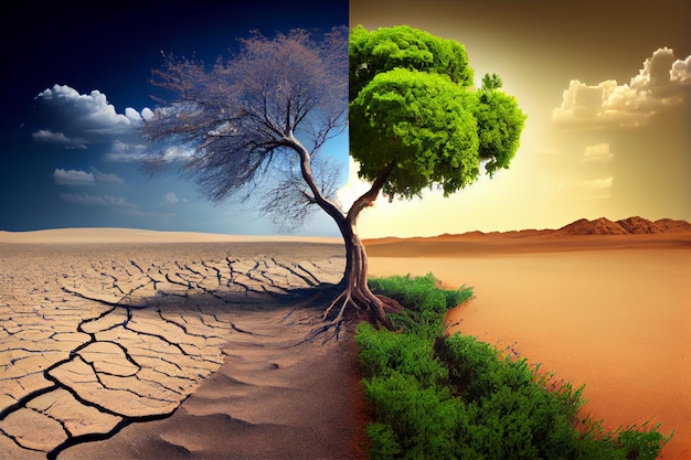 Klimaatverandering van droogte naar groene groei