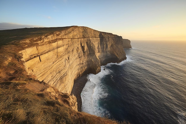 Klippen van Etretat bij zonsondergang Normandië Frankrijk