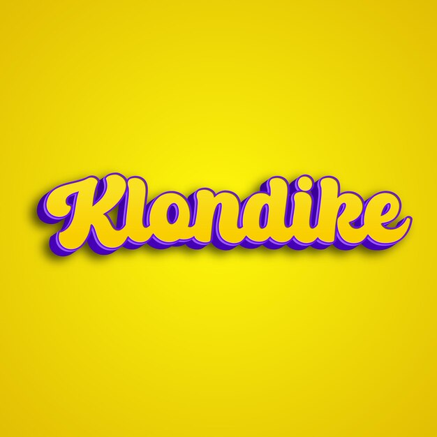 Klondike typography 3d design yellow pink white background photo jpg