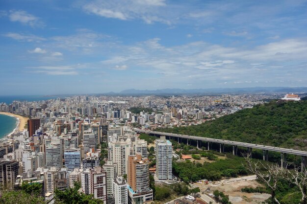 Foto klooster van onze lieve vrouw van penha of nossa senhora da penha en vila velha stadsbeeld brazilië