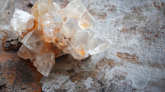 Kluster van kristallen op rots