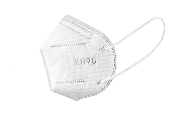 KN95 Face mask isolated on . Personal protective equipment against coronavirus Covid-19