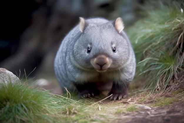 Knaagdier met harig besnuffelde wombat Genereer Ai