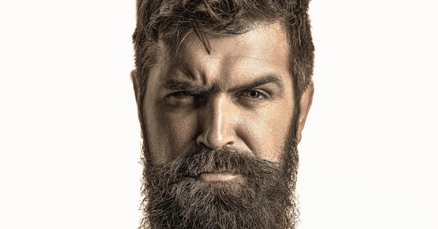 Knappe brutale man Sexy close-up portret van brute knappe mannelijke zwarte baard Portret brutale bebaarde man Portret van mannelijkheid Sexy look van mannelijke Hipster man baard snor