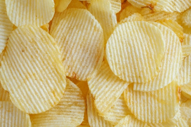 Knapperige chips snack textuur achtergrond