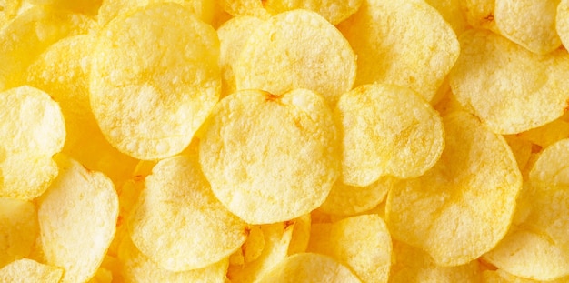 Knapperige chips snack textuur achtergrond