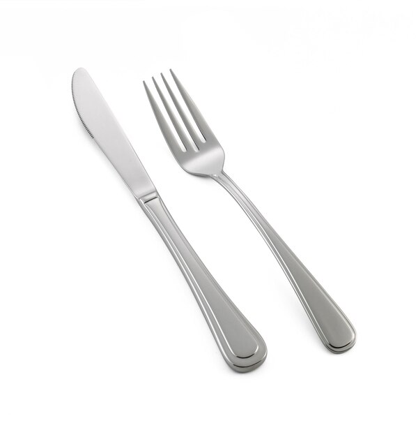 Knife and fork isolated