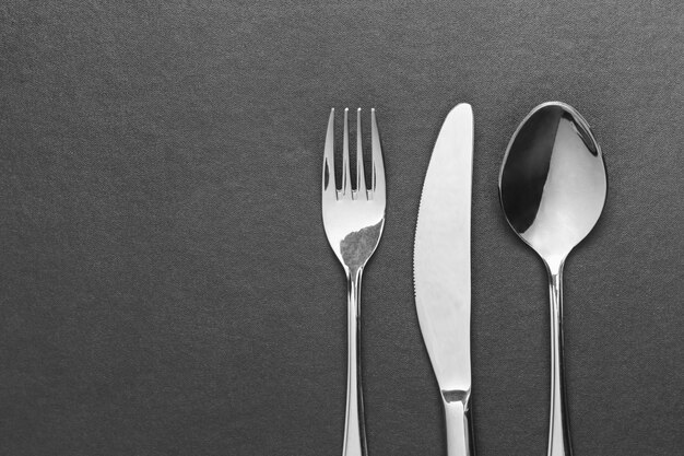 Knife, fork and spoon