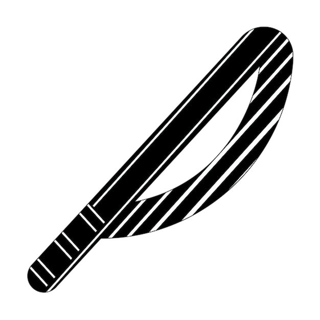 Photo knife icon black white diagonal lines